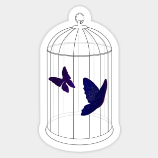 butterflies in a cage Sticker